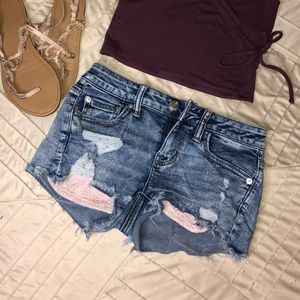 American Eagle Denim Shortie Shorts